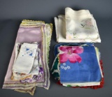 Lot of Vintage Hand Worked Handkerchief & Other Small Linens