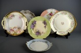 Lot of French & German Hand Painted Cabinet Plates & Chargers