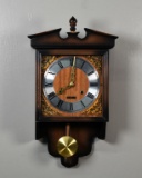Vintage Korean 31 Day Time and Strike Spring Driven Walnut Wall Clock