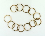 14K Gold Hoops 9” Bracelet