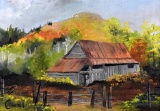 E.H. Mantell (So. Car., 20th C.) “Old Barn Wolf Fork Road, Clayton, GA.” Oil on Board