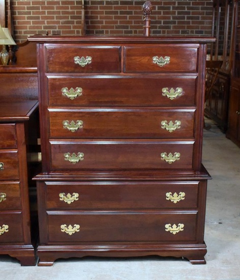 Vintage Crescent Cherry Chest on Chest, Made in USA (Lots 9-12 Comprise a Suite)