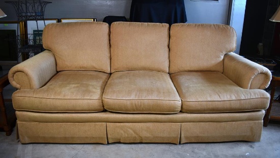 Sherrill Furniture, USA Feather Cushion “Camel” Color Sofa, (Lots 14, 19 & 20 Match)