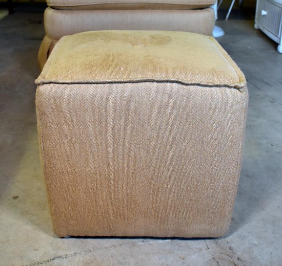 Sherrill Furniture, USA “Camel” Color Upholstered Footstool, (Lots 14, 19 & 20 Match)