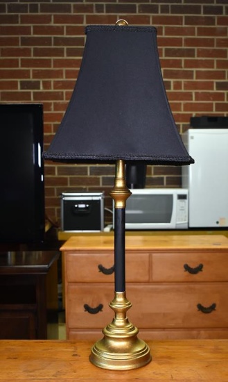 Contemporary Black & Gilt Metal Table Lamp