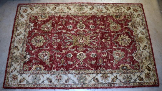 Dayln “Heirloom” Paprika Color 100% Wool Oriental Style 5.5 x 8.5 ' Rug, India