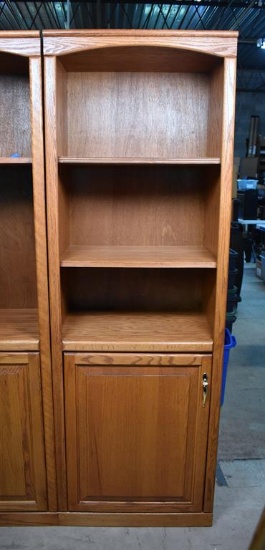 Contemporary Oak Book Shelf/Cabinet Unit (Lots 7 & 8 Match)
