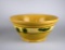 Large 12.5” Antique Mocha Green Seaweed Yellow Ware Bowl