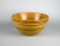 Large Antique Yellow Ware Bowl with Brown Stripes