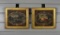 Pair of Old Paintings, Mixed Media on Board, Unsigned, Framed