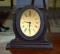 Vintage Oval Seth Thomas Desk or Dresser Clock, Inlaid Wooden Frame