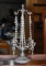 Pewter and Crystal Prism Candelabra