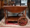 Vintage Mahogany Drop Leaf Tea Cart with Drawer