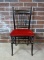Hitchcock Style  Embellishment Wooden Chair with Red Fabric Seat