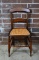 Antique Wooden Side Chair with Caned Seat