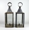 Pair of Vintage Metal Hanging Candle Lanterns