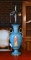 Vintage 23” H Weighted Blue Vasiform Urn Lamp