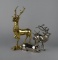 Lot of Three Brass & Metal Deer & Reindeer Figurines