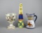 Lot of Three Porcelain Pieces: R. Capodimonte Cup, Talavera Spain Pitcher, Signed Wall Pocket