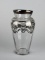 Vintage Silver Overlay Glass Vase with Floral Swags & Basket Weave Design