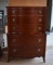 Vintage Federal Style Five Drawer Bowfront Mahogany Chest on Chest