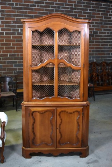 Vintage Treasure House / Colonial Manufacturing Co. Fruitwood Corner Cabinet, Michigan