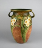 Roseville Art Pottery “Jonquil” Double Handled 12” H Vase, Circa 1930