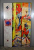 Williams (American, XX) Abstract Typtych, Mixed Media, Signed