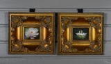 Pair of Small Paintings, Oil on Board, Unsigned, Framed