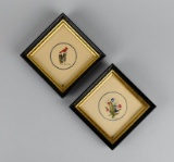 Pair of Small Paintings, Watercolor, Signed L Richard, Framed
