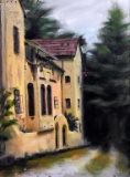 (XX-XXI) Villa, Oil on Canvas, Signed Upper Left