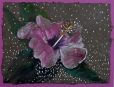 George Bunker (Amer., XX-XXI) Hibiscus Blossom, Pastel, Signed Lower Right