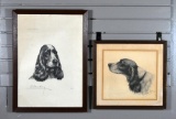 Leon Danchin (French, 1887-1938) Pair of Dog Etchings—Spaniel & Setter, Signed & Numbered