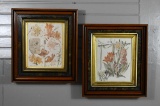Pair of Botanical Prints in Fine Antique Walnut Frames