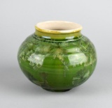 Sid Oakley (North Car., 1932-2004) Green Crystalline Glaze Art Pottery 4” Vase, Signed