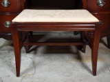 Perneulen Furniture Mahogany Vanity Stool with Upholstered Seat, Michigan