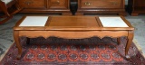 Vintage Marble Top Walnut Coffee Table (Lots 215 & 216 Match)