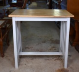 Contemporary Coaster Furniture Co. Work Table with Oak Butcher Block Style Top