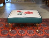 Footstool with Needlework Style Upholstery