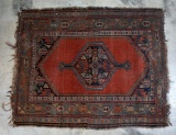 Antique Persian Handknotted Wool Hearth Rug