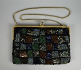 Vintage Walborg Beaded Frame Clutch with Optional Shoulder Length Chain