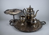 Lot of Five Matching Silver Plate Serving Pieces