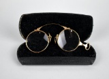 Victorian 14K Gold Lorgnette Folding Opera or Pince-Nez Glasses