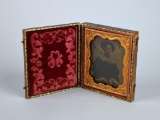 19th C. Antique Tin Type in Case of Victorian Young Lady