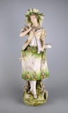 Antique 19th C. Bohemian Porcelain 24” Figurine, Made in Austria