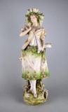 Antique 19th C. Bohemian Porcelain 24” Figurine, Made in Austria