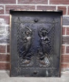 Antique Fischer-Leaf Co. Cast Iron Figural Fireplace Summer Cover, Louisville