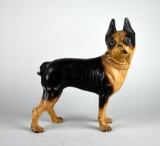Vintage Cast Iron Cold-Painted Boston Terrier Door Stop