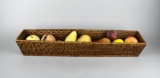 Nine Pieces of Stone Fruit with Decorative Basket