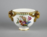 Unmarked Porcelain Cup with Gilt Ram's Heads